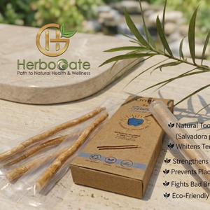 Premium Organic Miswak Sticks Pack of Five Natural Teeth Cleaner with Wooden Holder for <b>Gum</b> Health and Fresh Breath Care - Product Image 4