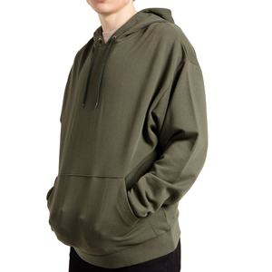Sweat à capuche oversize vert olive pour homme, en molleton décontracté, à manches longues, avec poche kangourou, style streetwear - Product Image 3