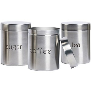 Kitchen Storage Canister <b>Jar</b> Set Metal Flip Top Lid Eco-Friendly Handcrafted for Bread Cake Pasta Tea Coffee Sugar <b>Spice</b> - Product Image 2