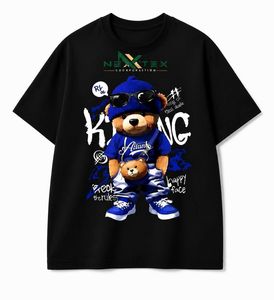Custom Mens <b>Cartoon</b> Bear King Print Oversized T <b>Shirt</b> Summer Casual Hip Hop Streetwear Tee Breathable Cotton Graphic Top - Product Image 6
