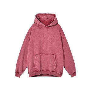 Nueva Llegada Sudadera con Capucha Unisex de Invierno, Lavado Ácido, Color Sólido, Alta Calidad, 100% Algodón, Personalizada, para Hombre, Estilo Vintage, 2 Piezas - Product Image 1