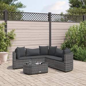 Ensemble de 5 canapés de patio gris anthracite, collection de meubles d'extérieur durables - Product Image 1