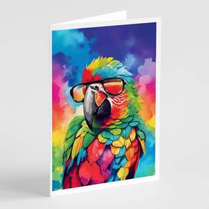 Whimsical A7 Tamaño 5x7 Nuevo Hippie Animal Parrot Tarjetas de notas en blanco Paquete de 8 con sobres Tarjetas de felicitación - Product Image 1