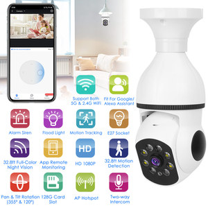 1Pc E27 fotocamera con lampadina WiFi 1080P FHD WiFi IP Pan sistema di sorveglianza di sicurezza Audio bidirezionale Full Color visione notturna allagamento - Product Image 6