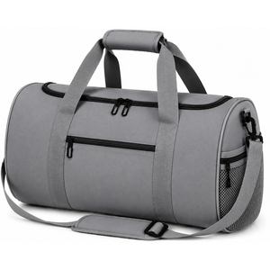 Sac de sport Oxford blanc, forme ovale, double poignée, fermeture éclair, plusieurs compartiments, résistant à l'eau, pour voyage, sport, gym - Product Image 5