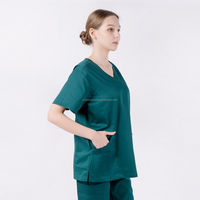 Tissu sergé en spandex de haute qualité, uniformes d'infirmière de la marque GW, vêtements d'hôpital imprimés - Taille XL, style unisexe court pour médecin