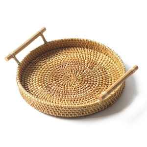 New design round shape rattan <b>tray</b> decorative <b>buffet</b> serving <b>trays</b> best price fast shipping - Product Image 6