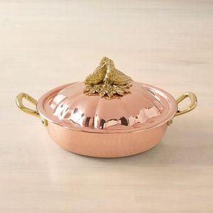 Premium Copper Saucepan <b>with</b> <b>Lid</b> Heavy Duty Cookware Kitchen Cooking <b>Pan</b> Gas Stove Compatible Durable Metal Pot Home Hotel Use - Product Image 6
