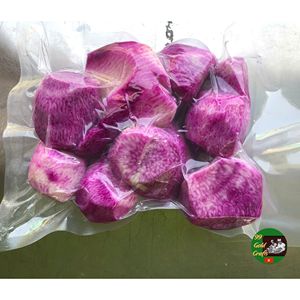 Rodajas de Ñame Morado Congeladas de Grado de Exportación, Envasadas al Vacío y Peladas para la Fabricación de Alimentos, Catering y Suministro de Ingredientes Congelados - Product Image 1
