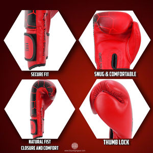 Guantes de Boxeo de Cuero Genuino al por Mayor para Entrenamiento de Boxeo, Sparring, Muay Thai, Kickboxing, MMA, Bagwork con Cierre de Velcro - Product Image 5