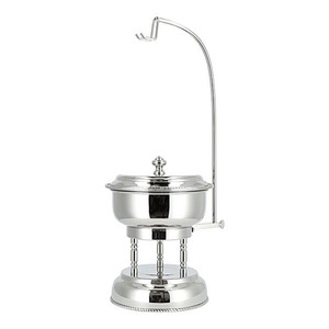 Magnifique réchaud à buffet en argent avec un support suspendu élancé et un bol poli pour un service de buffet élégant lors de mariages - Product Image 3