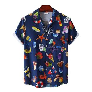 Camisa Casual de Satén de Manga Corta para Hombre, Personalizada, Transpirable y Antiarrugas, con Estampado Hawaiano, Estilo Moderno con Botones - Product Image 2
