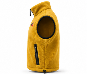Gilet polaire jaune pour homme très demandé, col montant, fermeture éclair intégrale, poches avant, coupe-vent, vêtement d'extérieur décontracté, tenue d'hiver, OEM - Product Image 4