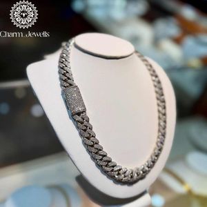 Charm Jewells Men's Moissanite Freshwater Pearl IGI Certified Necklace Brilliant Cut Link <b>Chain</b> 14K Gold Plated 925 <b>Silver</b> Hip - Product Image 3