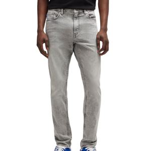 กางเกงยีนส์ขายาวสำหรับผู้ชายทรงสลิมฟิตสีพื้นทรงพอดีตัวโลโก้ตามสั่งแบบใหม่ - Product Image 1