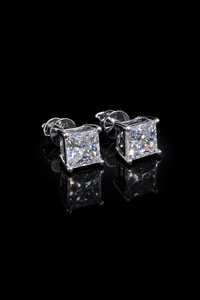 Manufacturer 7mm Princess Cut VVS Lab Grown Diamond Men Stud <b>Earrings</b> D Color 14k 18k Solid Gold Push Screw <b>Back</b> Wholesale Price - Product Image 3