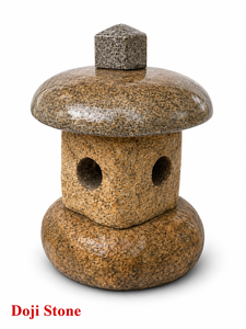 Lanterne de jardin en pierre de grès japonaise Doji Stone, 45 cm, sculpture lumineuse zen pour bassin extérieur - Product Image 3