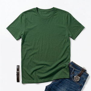 Camiseta de Algodón 100% Personalizada al por Mayor, Unisex, Manga Corta, Fitness, Estampada, Color Sólido, Logotipo Bordado, Ropa Urbana OEM - Product Image 2