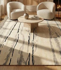 Alfombra de Lana Moderna de Diseño Abstracto, Tejida a Mano, Antideslizante, de Pelo Medio, para Sala de Estar, Dormitorio, Hotel, Oficina y Hogar - Product Image 4
