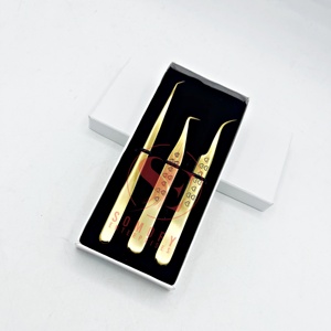 Pince à épiler d'extension de cils en acier inoxydable à 90 degrés avec logo personnalisé outils de beauté de cils professionnels en grande quantité marque privée - Product Image 1