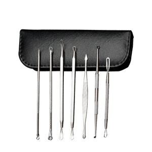 Top Quality 7 Piece Stainless Steel Acne Comedone Extractor Kit Blackhead Blemish and Pimple Removal Facial <b>Tools</b> - Product Image 1
