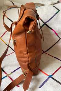 Multi Layer Leather <b>Roll</b> Top <b>Backpack</b> Organized Storage Laptop Rucksack For Export Supply LTBP-0293 - Product Image 6