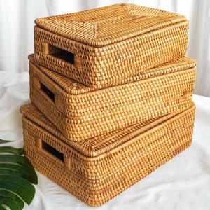 Clothing organizers rattan <b>storage</b> box handmade weaving container <b>boxes</b> from top-rated seller - Product Image 6