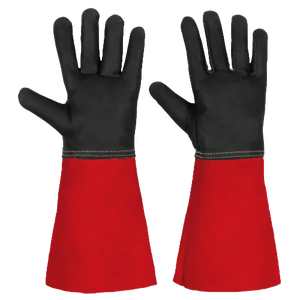 Guantes de Seguridad de Cuero Vacuno de Primera Calidad, Certificados CE, Antideslizantes, Antiestáticos, de 11 oz, con Protección Térmica para Soldadura TIG/MIG - Product Image 3