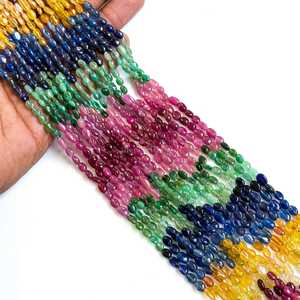 Cuentas de rubí natural, esmeralda, zafiro amarillo, zafiro azul de 5x4 a 6x5 mm, cuentas sueltas de piedras preciosas múltiples para la fabricación de joyería. - Product Image 6