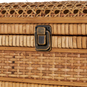 Elegant Rattan Storage Box <b>with</b> <b>Lid</b> Wicker Organizer Natural <b>Basket</b> Home Decor Eco Friendly OEM Supplier - Product Image 4