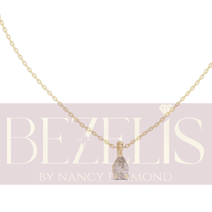 Collier pendentif solitaire en diamant poire certifié IGI en or jaune 14 carats pour femme, avec chaîne délicate à 3 griffes, bijou de soirée - Product Image 4
