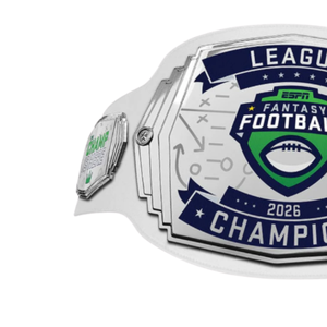 Ceinture de championnat ESPN Fantasy Football League, ceinture de titre de haute qualité en argent et vert pour les vainqueurs de la ligue de football fantaisie - Product Image 3