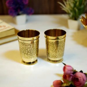 Brass <b>Globe</b> Etched <b>Drinking</b> Glass Pital Water Tumbler Juice Glass Handmade Brass Glassware Tableware - Product Image 5