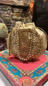 Embroidered Bollywood Indian <b>Gift</b> <b>Bag</b> for Wedding Favors Bridal Shower Henna Parties <b>Christmas</b> Halloween Diwali-Customized Color - Product Image 1