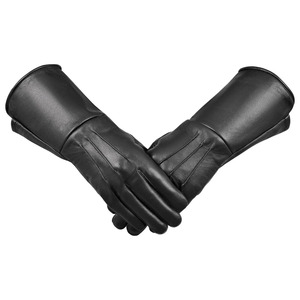 Gants de guerrier médiévaux en cuir de haute qualité, compatibles écran tactile, respirants, écologiques, à manchette longue pour l'hiver - Product Image 2