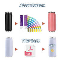 Canette en acier inoxydable à double paroi de 350 ml/500 ml de haute qualité avec logo personnalisé pour sublimation, idéale pour le vin et les boissons chaudes