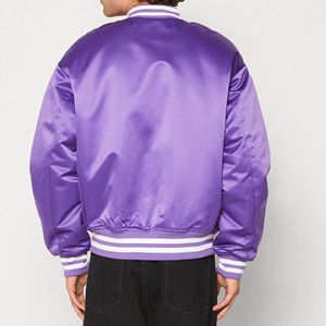 Blouson universitaire de baseball style urbain, brodé, en satin de coton, pour l'hiver, décontracté - Product Image 6