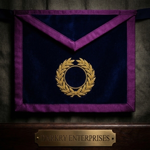 Delantal Masónico Hecho a Mano Personalizado con Borde Azul Marino y Bordado de Estrella Plateada, Suministros para Logia Masónica - Product Image 6