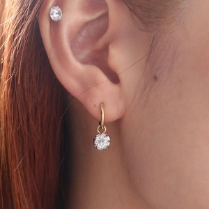 Pendientes de Aro Modernos con Moissanita de Corte Redondo de 1 Quilate, Plata de Ley 925 con Baño de Rodio, Joyería Nupcial, Regalo para Mujer - Product Image 2