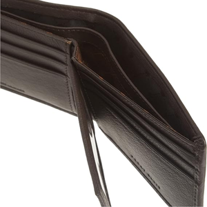 Portefeuille fin en cuir véritable vintage unisexe avec fermeture pliante, design minimaliste, usage quotidien, pour homme, noir - Product Image 4