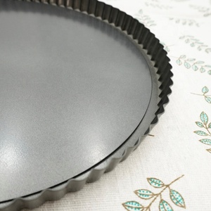 Moule à tarte rond de 28 cm avec fond amovible, accessoire de cuisson en acier au carbone - Product Image 6