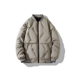 Chaqueta acolchada Vintage de alta calidad para hombre, ropa de calle de invierno con logotipo personalizado, cuello levantado con capucha, tela vaquera de algodón y nailon transpirable - Product Image 3