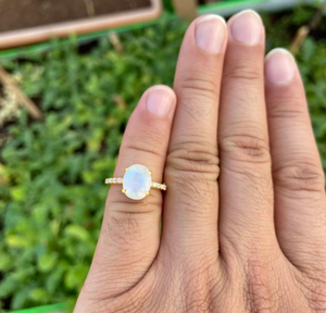 Natural Rainbow Moonstone Oval Cut <b>Ring</b> 925 Sterling Silver Handmade Gemstone Jewelry Wholesale Supplier - Product Image 5