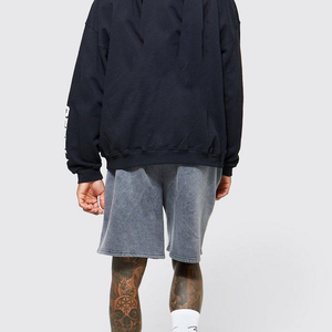 Shorts en coton décontractés surdimensionnés pour hommes avec logo personnalisé, ODM OEM, Nouveauté 2026, design unique à entrejambe abaissé, prix d'usine - Product Image 4