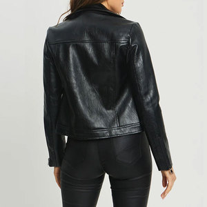High Quality Fashionable Women's Winter Leather Jacket with Windproof Cropped Metal Zipper High Quality Leather Jackets - Product Image 2