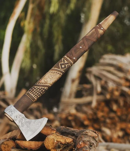 High Carbon Steel Tomahawk <b>Axe</b> with <b>Wooden</b> Handle Splitting <b>Axe</b> for Firewood Cutting Outdoor Camping Tool - Product Image 3