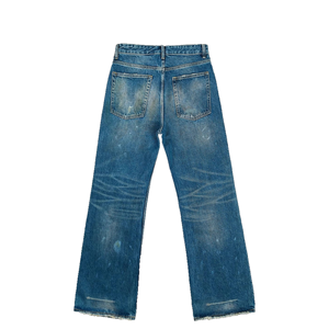 Pantalones Vaqueros Anchos de Mezclilla Oscura 100% Algodón de 14 Oz para Hombre, Estilo Streetwear, con Parches y Bolsillos, Fabricados a Medida - Product Image 5
