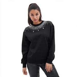 OEM Rhinestone Winter Sweatshirts <b>Men</b> Street Autumn Rhinestone Sweat Shirts <b>Men's</b> Casual Wear <b>Studded</b> Crew Neck Sweatshirt - Product Image 5