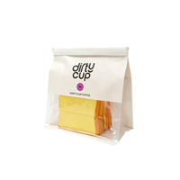 Sachet d'emballage alimentaire transparent imprimé sur mesure, directement de l'usine, avec fenêtre, fermeture éclair coulissante et pochette autoportante pour pain, toasts, produits de boulangerie et sandwichs