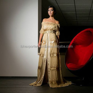 Más tamaño Maxi media manga Dubai moda Kaftan de mujeres musulmanas vestidos de noche Kaftan vestido árabe - Product Image 1